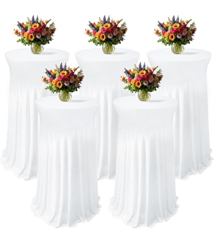 REWOMC Lot De 8 Jupes De Table Rondes De Cocktail En élasthanne