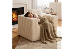 SONOVAFURN Single Cloud Sofa, Giant Bean Bag Chair with High Backrest & Wider Armrest, Foam Boneless Couch for Small Spaces, Comfy Furry Sofas with Pillows for Living Room, Bedroom, Apartment, Dorm, Office