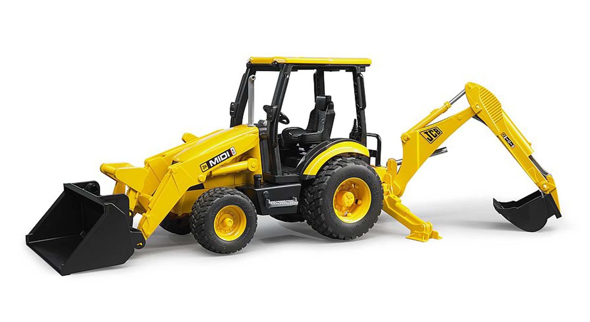 Bruder Toys - Retroexcavadora JCB MIDI CX realista de construcción con cargador frontal intercambiable y cuchara retroexcavadora - A partir de 3 años