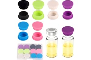 12pcs 5-100 ml Glass Vial Protective Cap, 6 Colors Leak-Proof Dust-Resistant Glass Vial Caps Covers Protective Supply for Inj