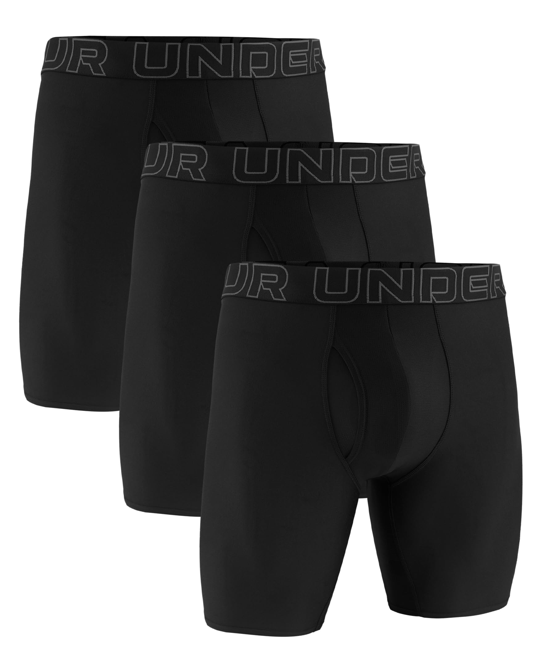 Under Armour Men's Multi-Pack Performance Tech Long-Leg Boxer Brief, 9" Inseam, All-Day Comfort Image