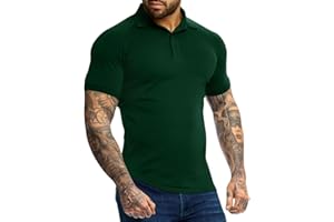 UNI CLAU Men's Athletic Fit Polo Shirts Short Sleeve Golf Shirts Casual Workout Polo Stretch Collared Shirt