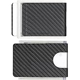 MONOCARBON 2in1 Carbon Fiber Money&Credit Card Clip,RFID Blocking Wide Credit Card&Cash Holder for Men Front Pocket