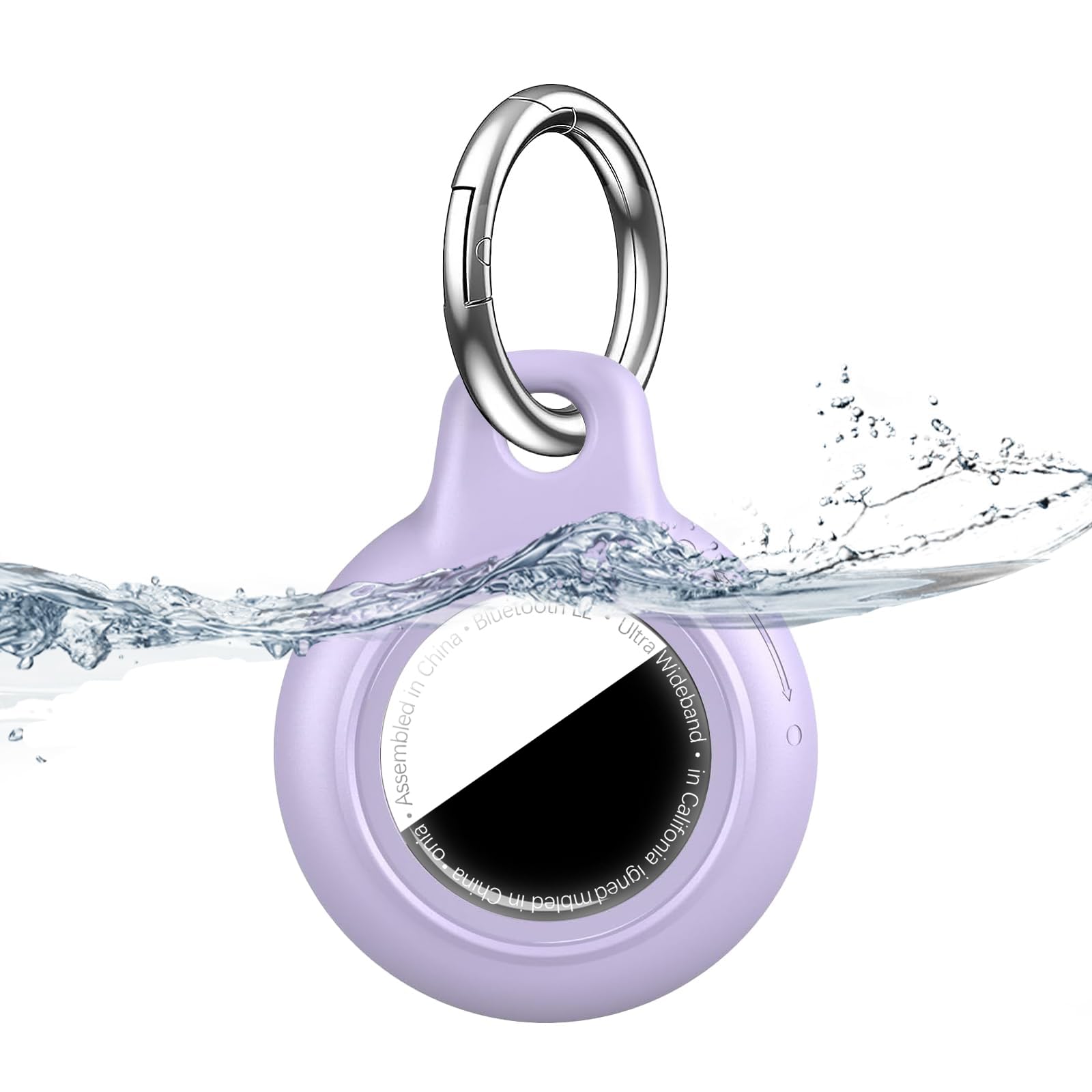 Photo 1 of MOLOSLEEVE 1 Pack Waterproof for Apple for Airtag Holder, for Air Tag Case with Keychain, PC Hard Shell Swivel Buckle, for Airtag Case Suitable for Tracking, Bags, Luggage, Keys (Purple)