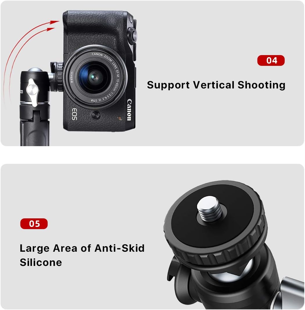 ULANZI U-Vlog Compact Camera Vlog Tripod Set, Mini Ball Head Hot Shoe Adapter w Cold Shoe Mic Light Stand Lightweight Handle Grip for Gopro/DJI Osmo Action/Pocket/Sony/Canon/Nikon DSLR Camera : Camera & Photo