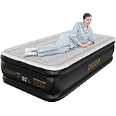DIVON Twin Air Mattress with Built in Pump Raised,18” Inflatable Mattress with Wave Design,Blow Up Mattress in 2 Mins,Single Twin Size Air Mattress for Guest, Thicker AirBed,Colchon Inflable-330Lbs