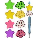 8Pcs Silicone Focal Beads for Pens – Premium Soft, Durable Beads for Custom Pen Making, DIY Craft Projects, and Personalization – Assorted Colors and Designs (Star & Cloud)