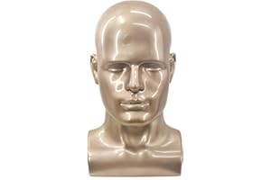 MIAOMANZI PVC Mannequin Head Black Male Manikin Dummy Stand Model Display Hat Scarf Wigs Hair Glasses Hat Beauty Styling Tool…… (L90-xiangbin)