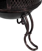Fire Vida Steel Chiminea Outdoor Heater BBQ Grill Black Antique Gold view 5