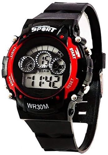 New 7 Light Analogue Digital Red Dial Boys Watch