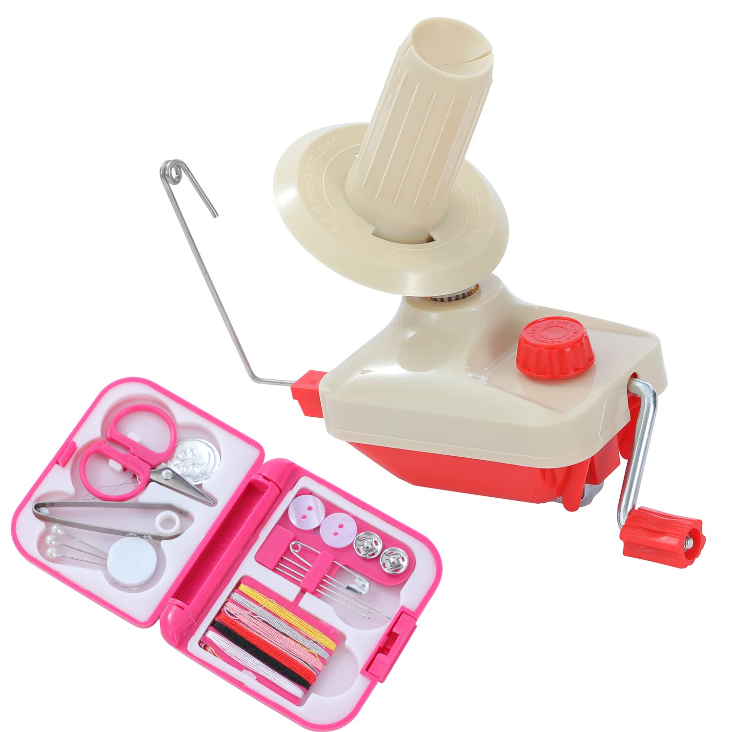 TOPWAY Yarn Ball Winder with Portable Sewing Kit, Wool Yarn Fiber String Winding Tool