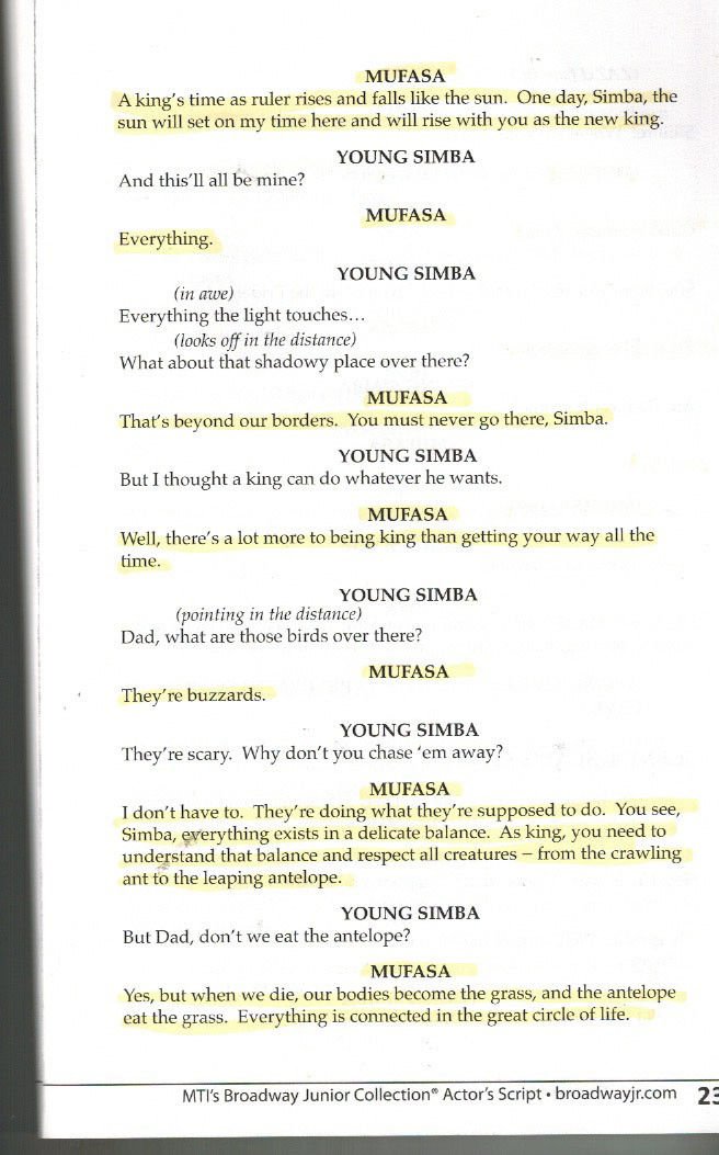 Lion King Scenes Script – The Lion King (1994) screenplay – YLUOZ
