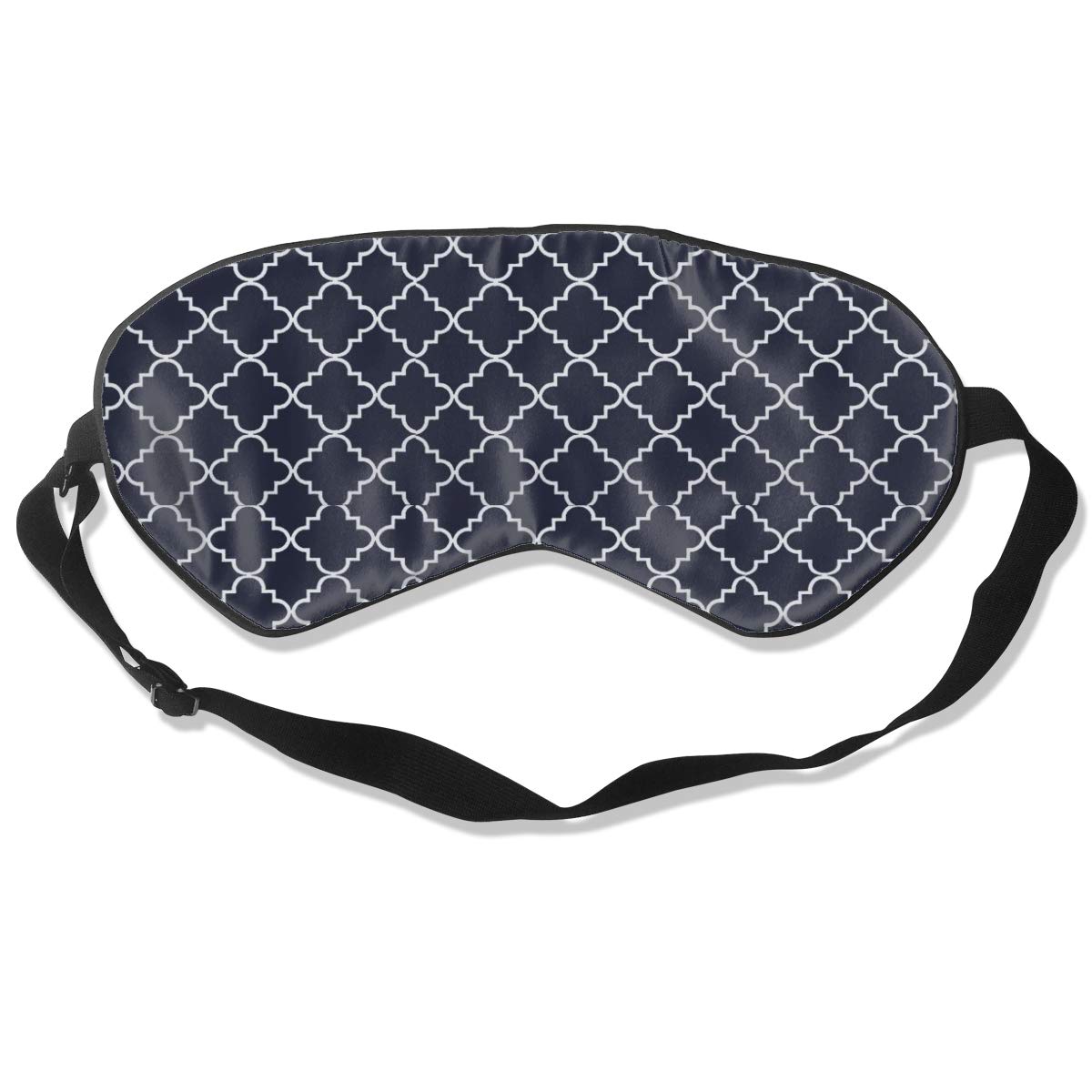 100% Silk Sleep Eye Mask, Blue Geometry Night Sleep Mask, Meditation With Adjustable Straps, Blocks Light, Suitable For Sleeping Travel Work Naps
