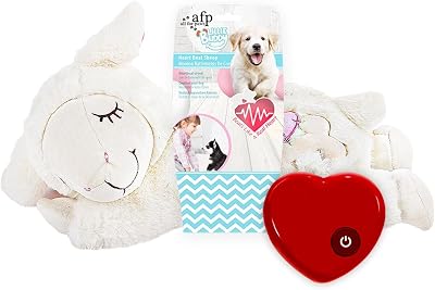 ALL FOR PAWS Little Buddy Heartbeat Sheep Puppy Toy Beige