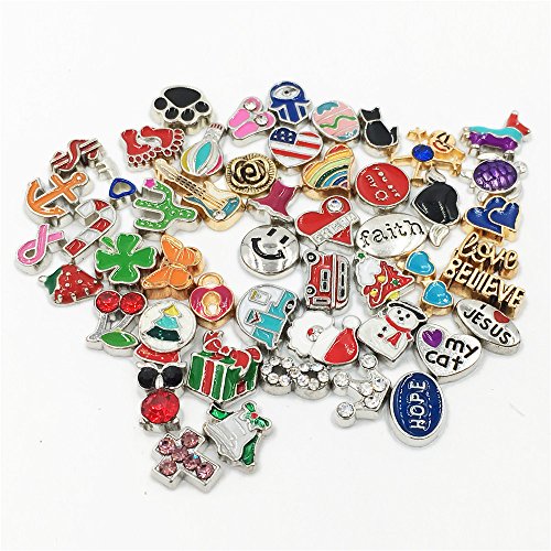 Metal floating charms lot for diy glass living memory l…
