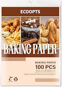 100 PCS Non Stick Parchment Paper Precut Baking Paper for Baking Tray,Toaster Oven,Microwave (8x12 IN)