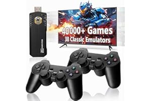 UCKQUI Retro Gaming Console Pro with 40,000+ Built-in Classic Video Games, Retro Game Stick with 38 Emulators, Video Gaming Stick HDMI Output, Plug & Play TV