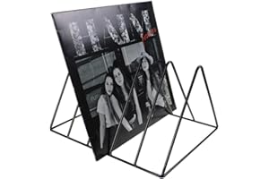 Record-Happy Vinyl Record Storage Holder Stand – Premium Vinyl Coated Metal Wire Rack Holds up to 50 Album Lp’s – Simple, Functional and Contemporary Display Concept Design for 12 inch Records