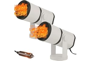 MYUOOT Portable Car Heater and Defroster,Vehicle Windscreen Demister Fan,12V 150W Fast Heating with Defrost Defogger, Heating & Cooling 2 in 1 Plug in Cigarette Lighter,2 Pack