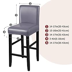 YISUN Bar Stool Covers, Stretch Waterproof PU Bar