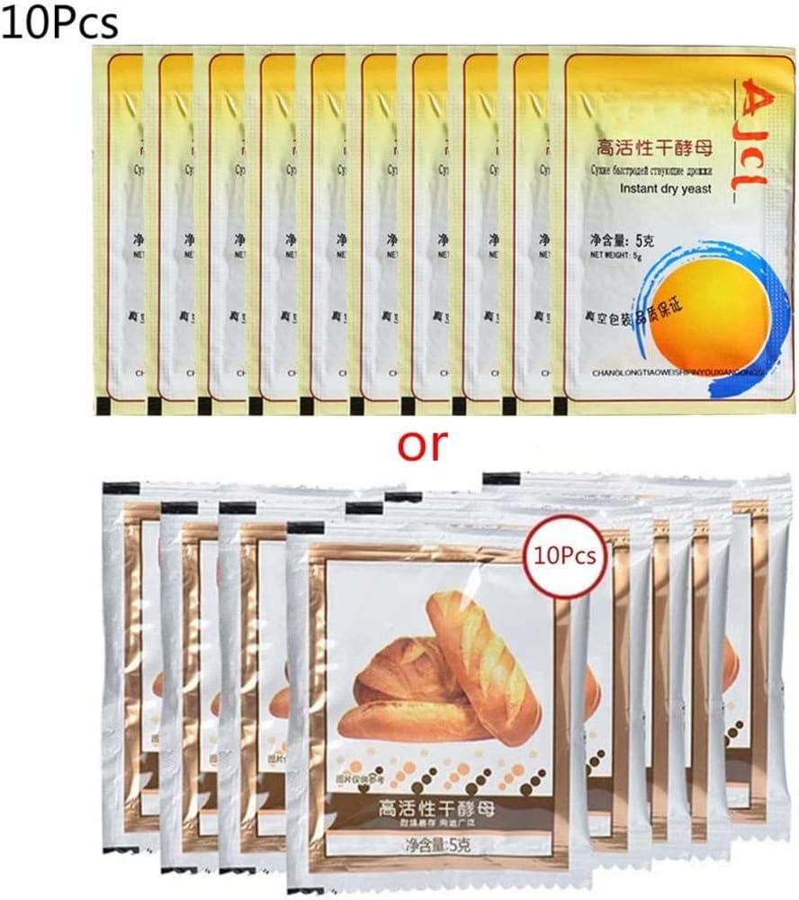 Yeast, 10 Bags Bread Yeast, Active Dry Yeast, High Glucose Tolerance Kitchen Baking Supplies for Bread Making Pancakes Pasta, Muffins, Cakes and More