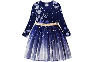 VIKITA Girls Dresses for Winter Long Sleeve Toddler Girls Clothes Party Tulle Dresses for Girls 3-12 Years