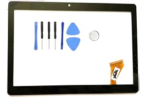 Black EUTOPING R New Touch Screen Panel digitizer Replacement for 10.1 inch Dragon Touch K10 Camera Hole 11cm with SlyPry Opening Tool kit