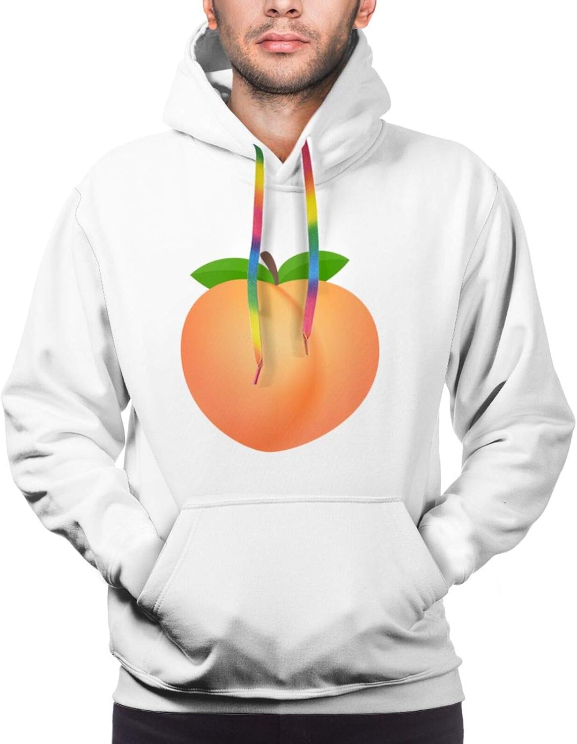 houqizhixiu Peach Peachy Men's Pullover Hoodie, Hooded