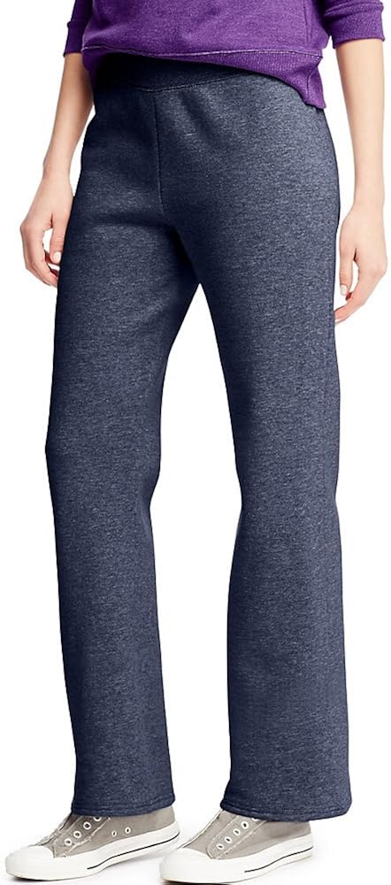 Hanes Women's Petite-Length Middle Rise Sweatpants - Medium - Hanes Navy Heather: Clothing