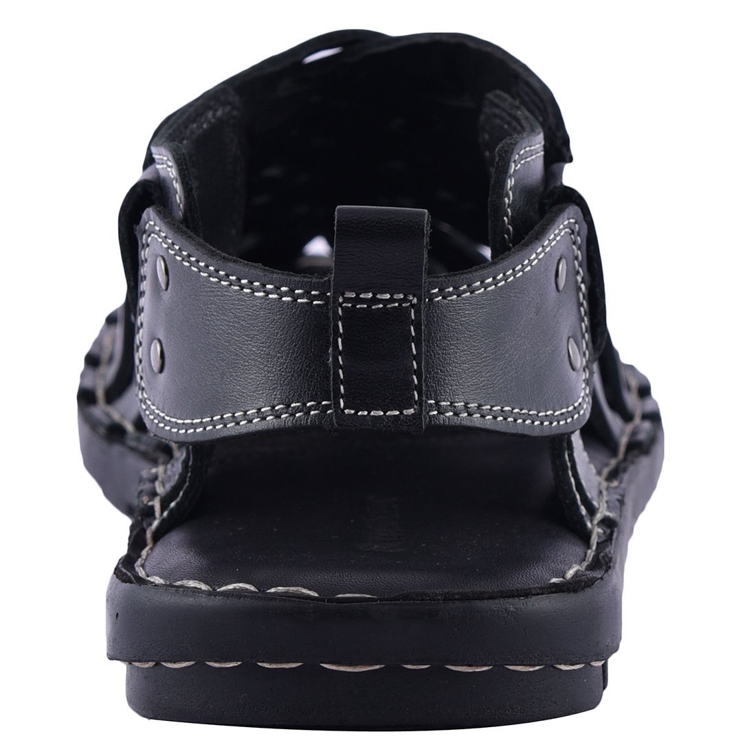 amster men's black genuine italian leather sandals