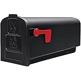 Architectural Mailboxes Parsons Medium Capacity, Plastic Post Mount Mailbox, Black