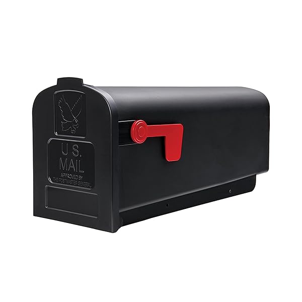 ARCHITECTURAL MAILBOXES PARSONS MEDIUM CAPACITY, PLASTIC POST MOUNT MAILBOX, BLACK