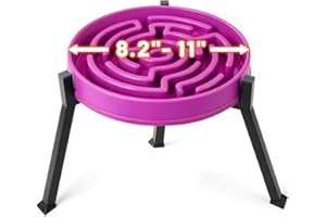 LOOBANI Elevated Dog Bowl Stand: Fits for Bowls Width 8.2"-11" (Without Bowls) Adjustable Width Anti-Slip Raised Dog Bowl Stand Food Feeder for Large Adult, Seniors, Older, Arthritis Dogs Black Large