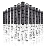 Champkey Multi Compound Golf Grips Set of 13 (5 Oz Solvent,Hook Blade,15 Tapes & Vise Clamp Available)-Choose Between 13 Grips & All Repair Kits and 13 Grips & 15 Tapes (White&Black, Midsize)