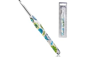 5mm Looen Crochet Hook, Ergonomic Handle for Arthritic Hands, Soft Rubber Grip Extra Long Knitting Needles for Crochet Beginners, Knitting Enthusiasts (5mm)