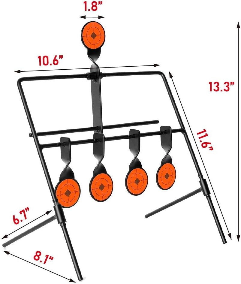 W WIREGEAR BB Gun Target Pellet Gun Targets Resetting Target Compact Package Heavy Metal Steel Auto Reset for .177 to .20 Caliber Shooting Outdoors : Sports & Outdoors