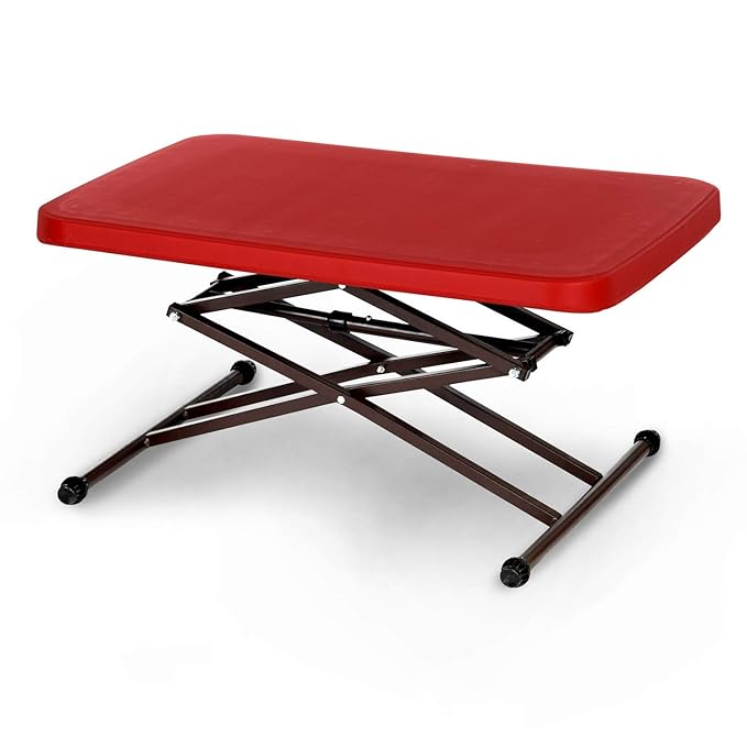 Supreme Scissor Height-Adjustable Multi-Purpose Plastic Table for Work from Home, Study, Dining
