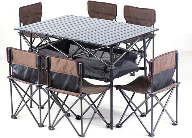 folding table and 6 chairs set
