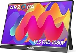 ARZOPA 17.3" Portable Monitor, 1080P FHD 103% sRGB