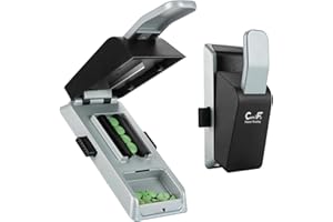 CARE2FIT Auto Centering Pill Cutter Device, Pill Splitter Made of Aviation Aluminum Alloy with 402 Stainless Blade, Anti Cut Design,Ergonomic Operation Control,Designed in The USA (Silvery)