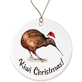 Kiwi Bird Christmas Ornament - New Zealand - Bird Lover - Christmas Tree Ornament - Xmas Tree Hanging Decor - Ceramic Holiday Decor Printed on Both Sides