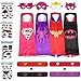 Superhero Costumes For Girls – 4 Capes and Masks + 4 Superhero Stickers + 4 Bracelets – Dress Up Kids Toys