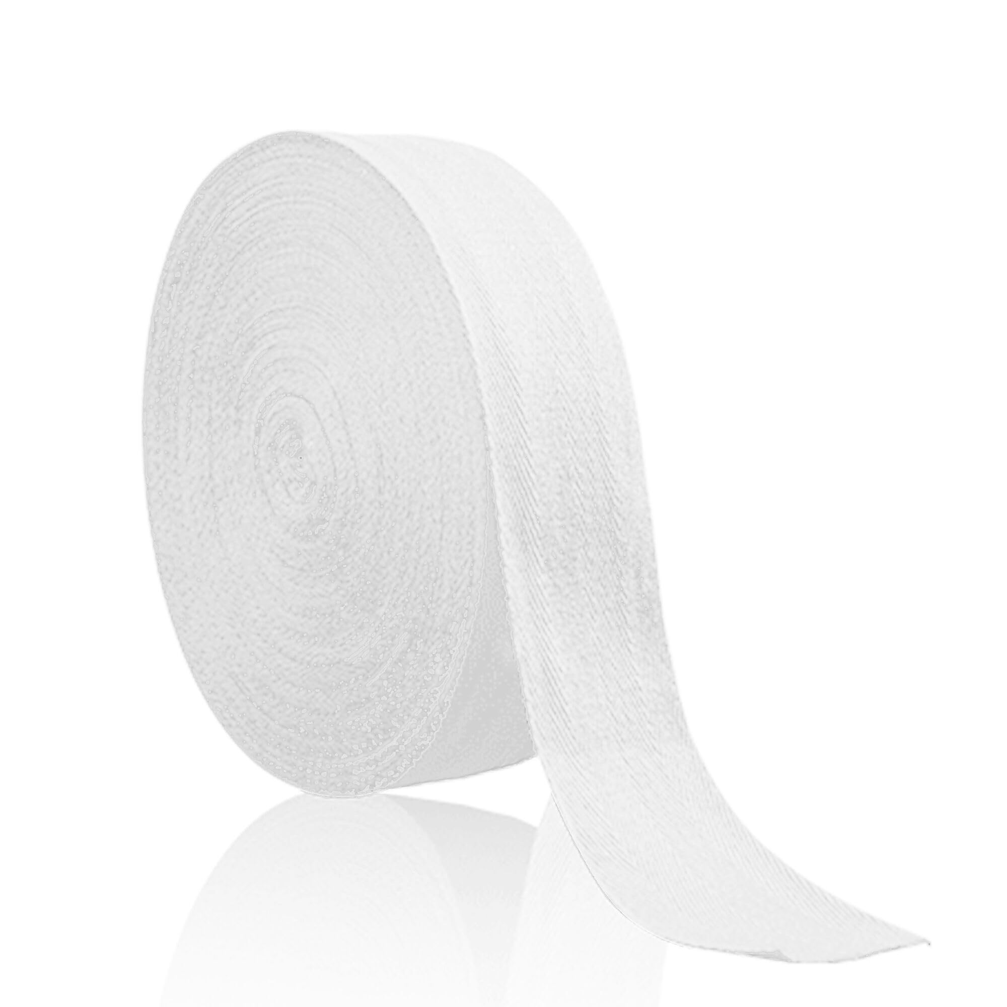 Cotton Tape 25mm 45m Bunting Tape Natural White/Black/White Herringbone Roll Tape for Sewing Dressmaking Craft Apron 17 Options to Choose from (White)