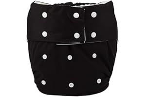JOBEBE Adult Cloth Diaper Cover Nappy Reusable Washable Adjustable for Disability Incontinence Person (Black)