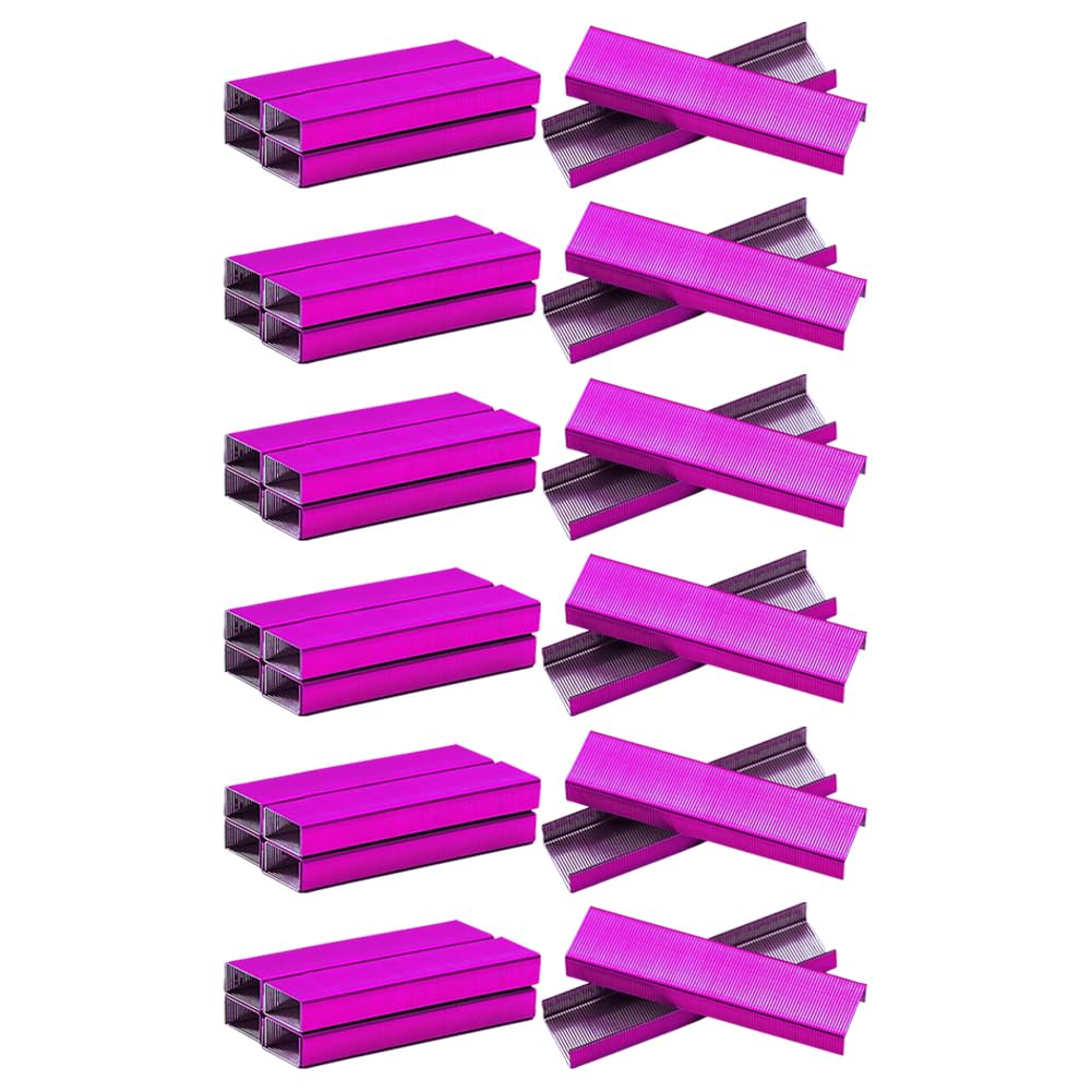 5000 Pcs 26/6 Metal Standard Colored Office Manual Stapler Refillable Business Supply Staples for Document Paper Hot Pink