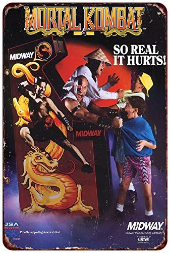 Custom Kraze Mortal Kombat Midway Arcade Game Ad Vintage Reproduction Metal Sign 8 x 12
