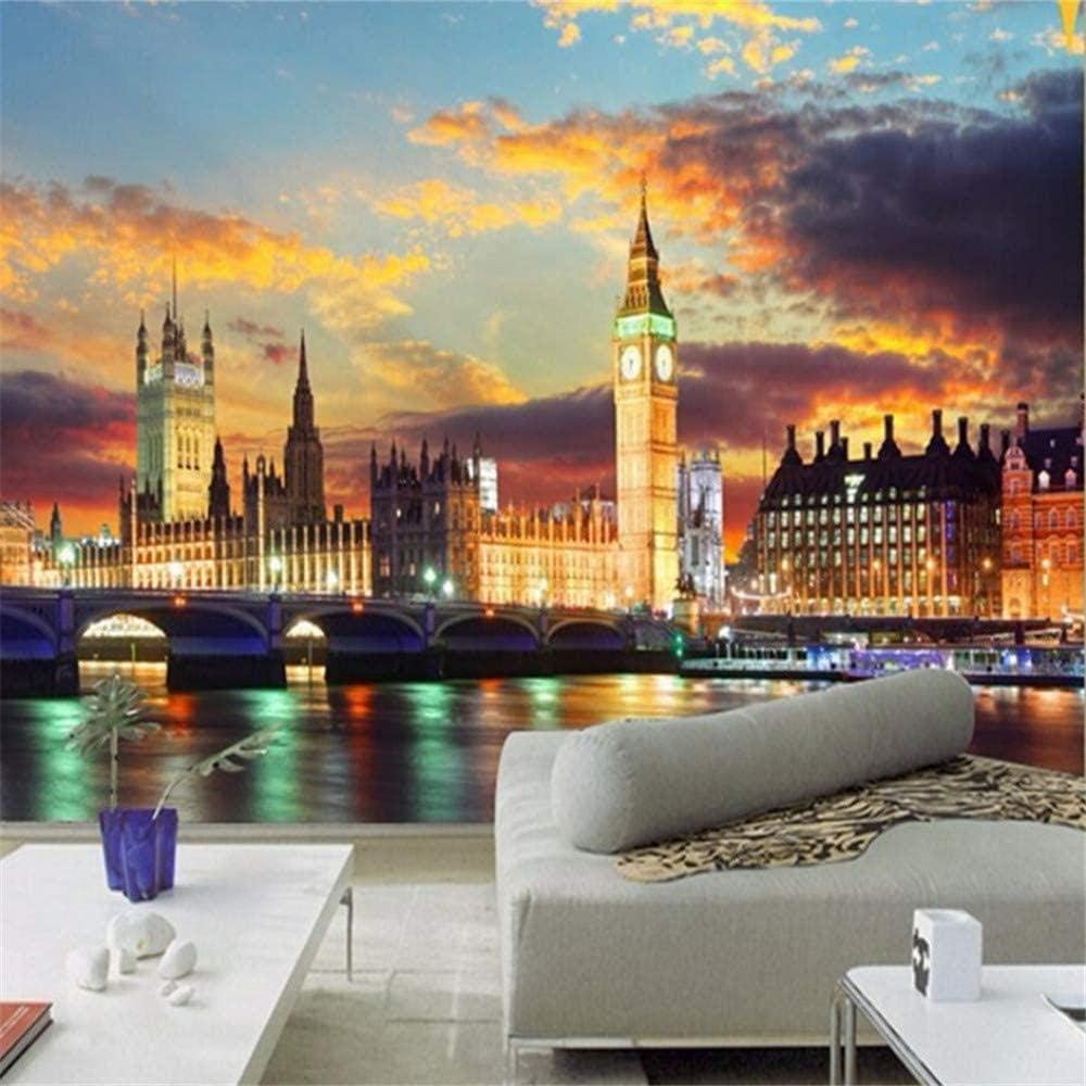 Amazon Bosakp カスタム3d壁画壁紙現代都市建物日没の壁紙リビングルームテレビソファ背景壁装材の下 100x50cm 壁紙