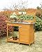 Convenience Concepts Deluxe 1 Drawer Potting Bench with Storage Cabinet and Shelves, Light Oak