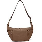 VONAL Nylon Crescent Crossbody Bag, Sloughy Shoulder Hobo Bag for Women, Lightweight Moon Bag Dumpling Sling Bag Purse