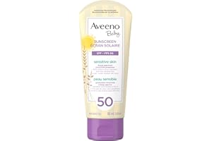 Aveeno Baby Mineral Sunscreen Lotion SPF 50-100% Naturally Sourced Zinc Oxide for Sensitive Skin - Water Resistant - 88 mL